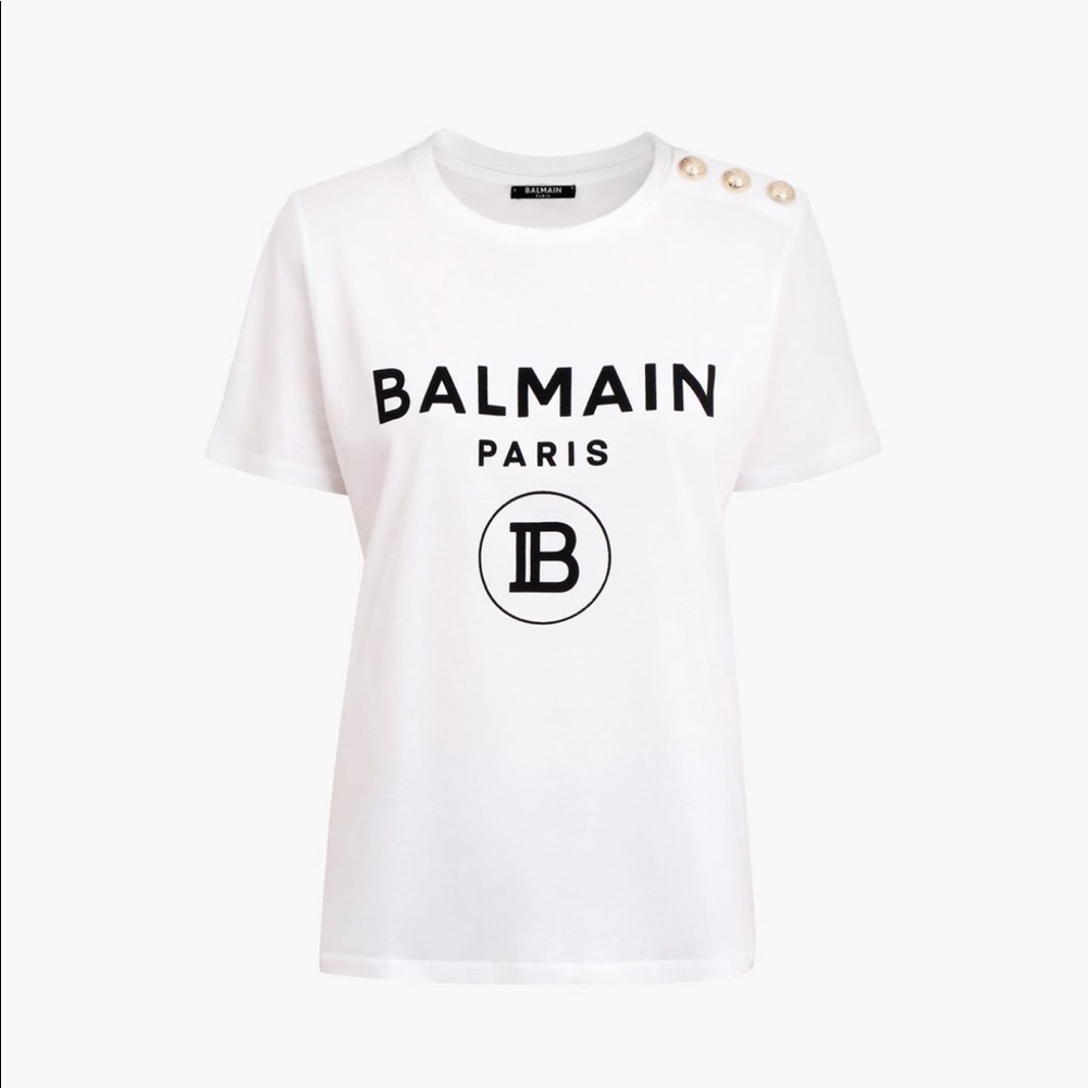 Balmain Logo print T shirt